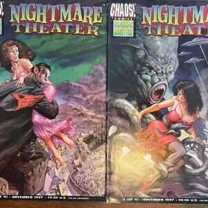 Vintage 1997 Chaos Comics Nightmare Theater #1,#3